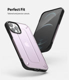 iPhone 12 / 12 Pro Case | [UX] - A clear, purple-tinted iPhone case with black edges shown from the back and front.