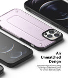 iPhone 12 / 12 Pro Case | [UX] - A purple, textured phone case with a black frame shown on an iPhone 12 against a white background.