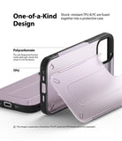 iPhone 12 / 12 Pro Case | [UX] - Exploded view of a phone case showing a frosted polycarbonate plate and a black TPU frame.