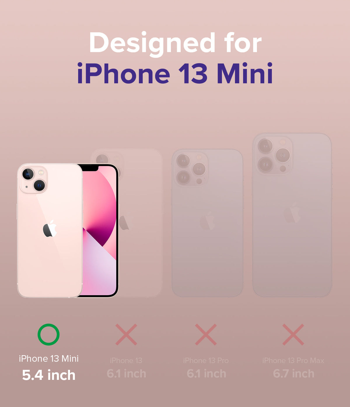 iPhone 13 Mini Case | Air-S - Comparison chart showing iPhone 13 Mini is the only compatible model among the series.