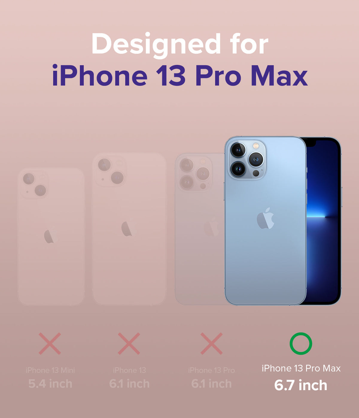 iPhone 13 Pro Max Case | Air-S - Comparison chart showing iPhone 13 Pro Max is the only compatible model for this case.