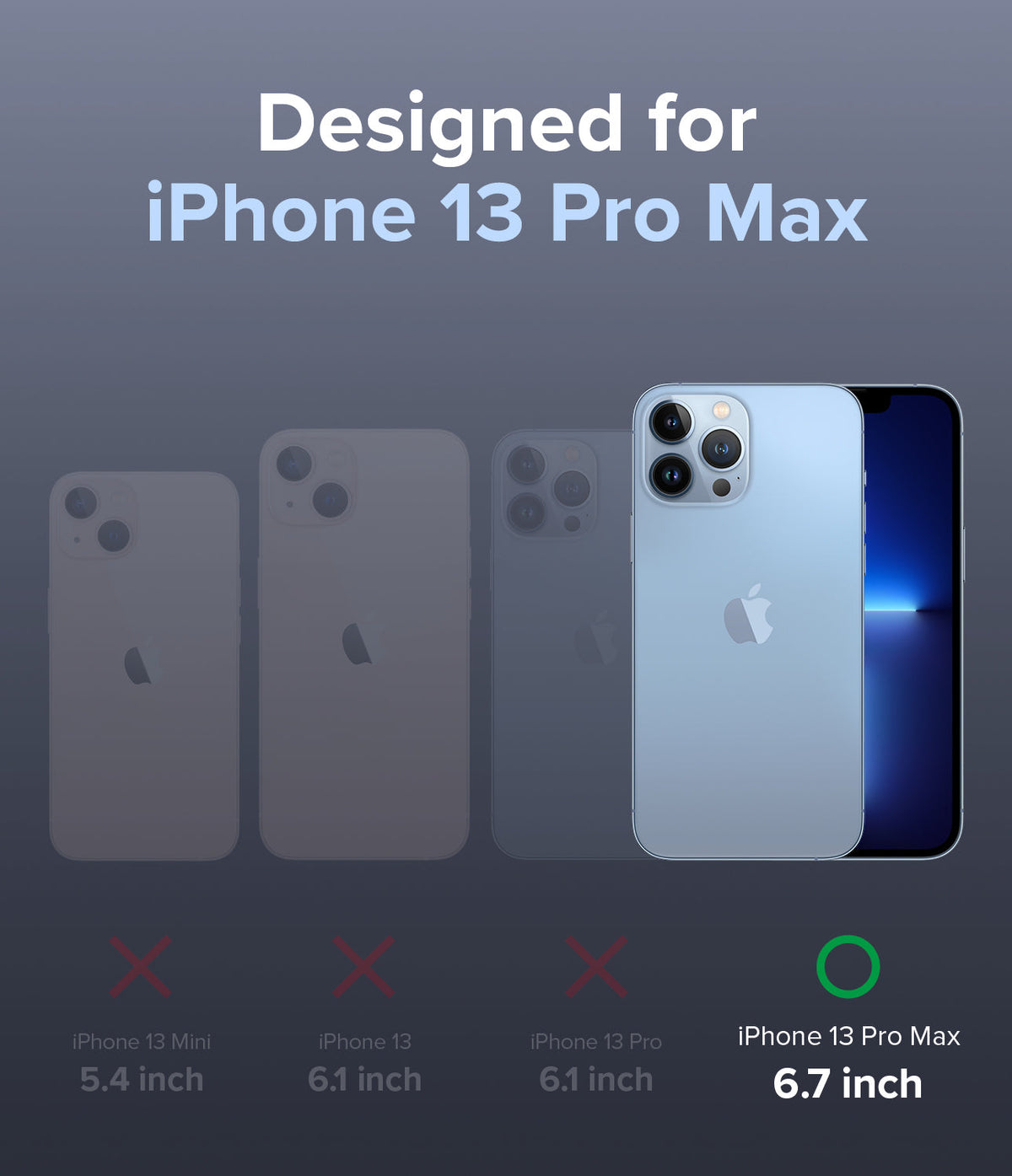 iPhone 13 Pro Max Case | Air-S - Comparison chart showing iPhone 13 Pro Max is the only compatible model for this case.