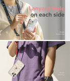iPhone 13 Pro Case | Fusion Design - Split view showing phone cases with shoulder and hand straps attached to side holes.