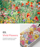 iPhone 13 Pro Case | Fusion Design - Clear phone case featuring a colorful, retro-style floral pattern of daisies.