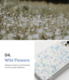 iPhone 13 Pro Max Case | Fusion Design - Clear phone case featuring a pattern of small blue, purple, and green flowers.