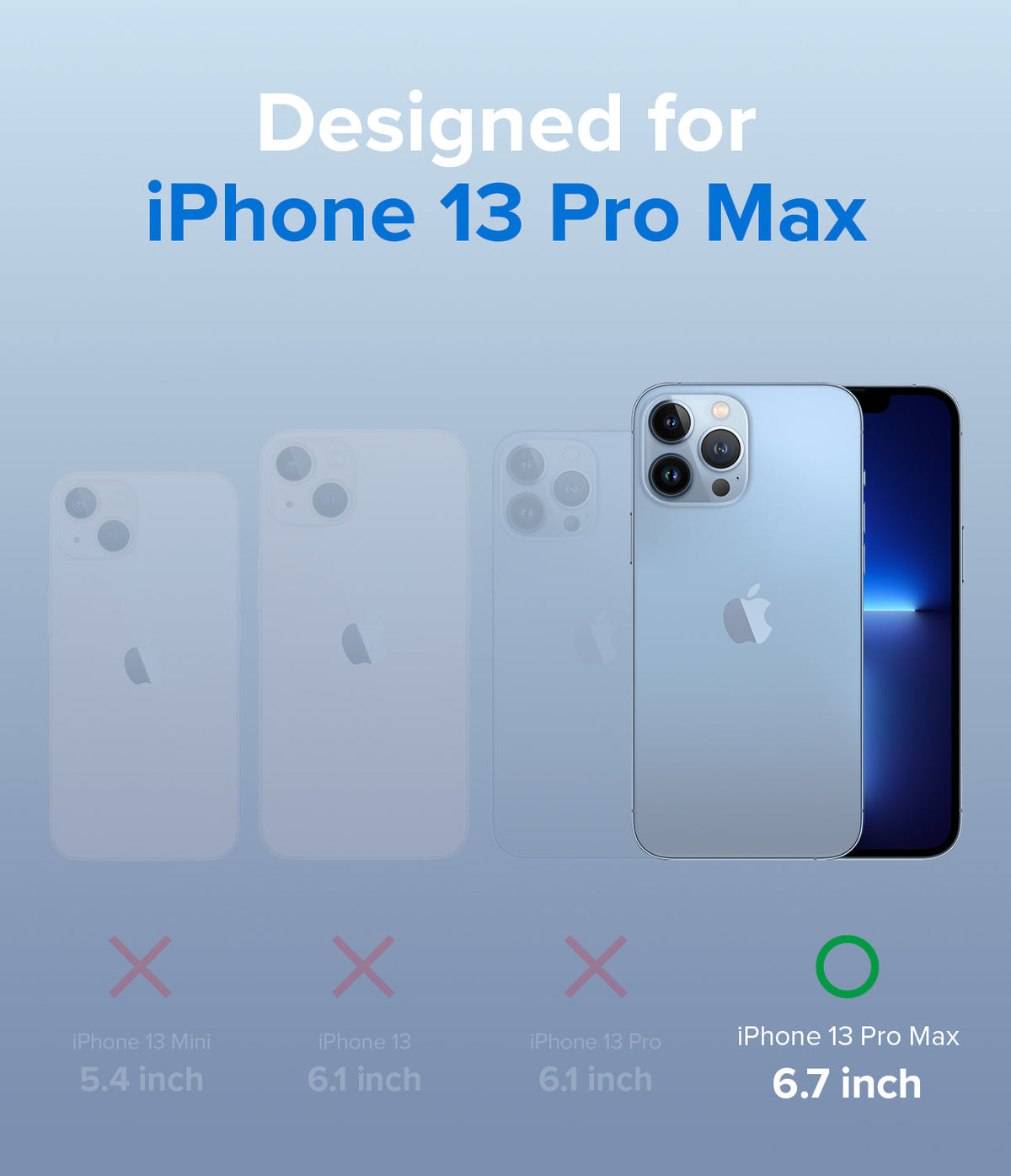 iPhone 13 Pro Max Case | Fusion - Comparison chart showing iPhone 13 Pro Max is the only compatible model among the series.