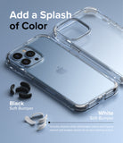 iPhone 13 Pro Max Case | Fusion Plus - Clear phone case with interchangeable black and white corner bumper inserts.