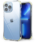 iPhone 13 Pro Max Case | Fusion Plus - White/Lime Glow - Clear protective case with lime green corner accents.