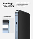 iPhone 14 Plus / 13 Pro Max Screen Protector | Privacy Glass - iPhone 14 Plus / 13 Pro Max Screen Protector - Close-up of a smartphone with a 2.5D curved-edge privacy screen protector.