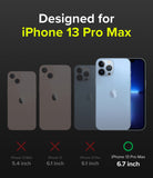 iPhone 13 Pro Max Case | Slim - Comparison chart showing iPhone 13 models with a green checkmark only for the 6.7-inch Pro Max.
