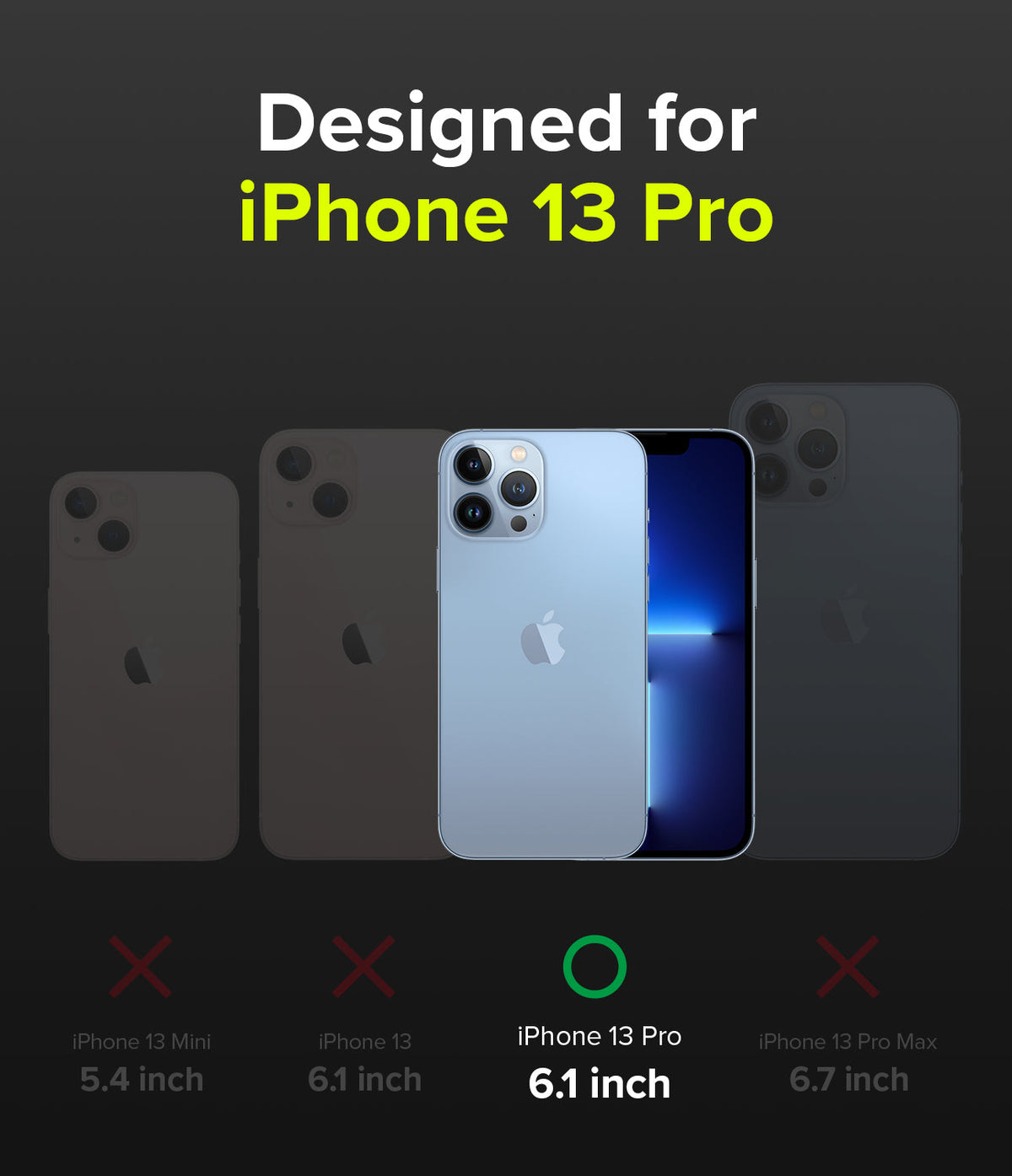 iPhone 13 Pro Case | Air-S - Comparison chart showing iPhone 13 Pro is the only compatible model among the series.