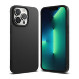 iPhone 13 Pro Case | Air-S - Matte black phone case shown from back and front views on an iPhone 13 Pro.