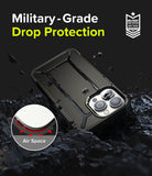 iPhone 13 Pro Case | DX - Black protective phone case with air space corner cushioning and military-grade drop protection.