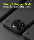 iPhone 13 Pro Case | Onyx - Matte black phone case with a granulated texture and raised camera bezel protection.