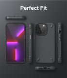 iPhone 13 Pro Case | Onyx - Multiple views of a black textured phone case showing front, back, and side profiles.
