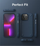 iPhone 13 Pro Case | Onyx - Multiple views of a dark blue textured phone case showing front, back, and side profiles.