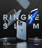 iPhone 13 Pro Case | Slim - Multiple clear iPhone 13 Pro cases floating against a dark background with Ringke branding.