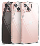iPhone 13 Case | Air - Three iPhone 13 phones in black, glitter, and clear cases shown from the back against a white background.