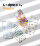 iPhone 13 Case | Fusion Design - Four clear iPhone 13 cases with floral and holographic patterns arranged on a white surface.