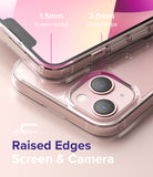 iPhone 13 Mini Case | Fusion - Clear case showing 1.5mm screen bezel and 2.0mm camera lips for raised edge protection.