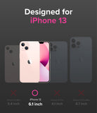 iPhone 13 Case | Onyx - Comparison chart showing iPhone 13 compatibility with a pink phone highlighted among other models.