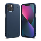 iPhone 13 Case | Onyx - Navy blue textured protective case shown from the back and front on an iPhone 13.