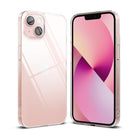 iPhone 13 Case | Slim - Clear protective case shown from front and back angles on a pink iPhone 13.