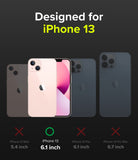 iPhone 13 Case | Slim - Comparison chart showing iPhone 13 6.1-inch model highlighted with a green checkmark over others.