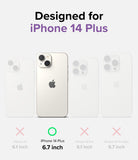 iPhone 14 Plus Case | Fusion Bumper - Comparison chart showing iPhone 14 Plus is the only compatible model among four.