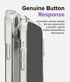 iPhone 14 Plus Case | Fusion Bumper - Side view of a clear phone case highlighting precise button cutouts.