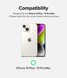 iPhone 14 Plus / 13 Pro Max Screen Protector | Full Cover Glass - iPhone 14 Plus / 13 Pro Max Screen Protector - Compatibility chart showing a white iPhone 14 Plus with a green checkmark.