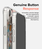 iPhone 14 Plus Case | Fusion Design - Clear phone case with floral pattern highlighting precise, responsive side buttons.