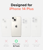 iPhone 14 Plus Case | Fusion Design - Comparison chart showing iPhone 14 Plus highlighted as the correct fit among other models.