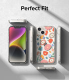 iPhone 14 Plus Case | Fusion Design - Clear phone case with colorful floral pattern shown from multiple angles.