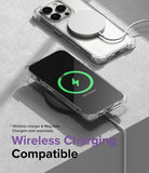 iPhone 14 Pro Max Case | Fusion Bumper - Clear phone case on an iPhone 14 Pro Max charging wirelessly on a pad.