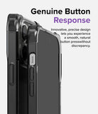 iPhone 14 Pro Max Case | Fusion Bumper - Side view of a clear phone case highlighting precise, responsive button covers.
