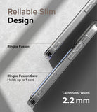 iPhone 14 Pro Max Case | Fusion Card - Comparison of a standard clear case and a slim cardholder case with 2.2mm width.