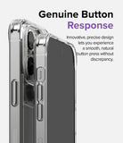 iPhone 14 Pro Max Case | Fusion Matte - Close-up of a clear phone case highlighting precise, responsive side buttons.