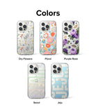 iPhone 14 Pro Max Case | Fusion Design - Five iPhone cases with floral, rose, and city-themed designs labeled by style.