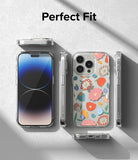 iPhone 14 Pro Max Case | Fusion Design - Clear phone case with colorful floral pattern shown from multiple angles.