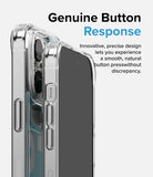 iPhone 14 Pro Max Case | Fusion Design - Close-up of a clear phone case highlighting responsive, tactile side buttons.