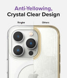 [Combo] iPhone 14 Pro Max | Folio Wallet Magnetic + Fusion Magnetic - Comparison showing clear Ringke case versus yellowed, scratched competitor case.