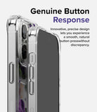 iPhone 14 Pro Max Case | Fusion Design - Close-up of a clear phone case highlighting precise, responsive side buttons.