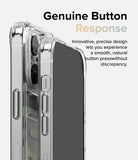 iPhone 14 Pro Max Case | Fusion Design - Close-up of a clear phone case highlighting precise, responsive side buttons.