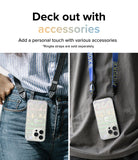 iPhone 14 Pro Max Case | Fusion Design - Two people wearing iPhone 14 Pro Max phones with colorful cases attached to neck straps.