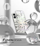 iPhone 14 Pro Case | Fusion Design - Clear phone case with pastel lettering floating among glass spheres.