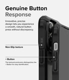 iPhone 14 Pro Max Case | Fusion-X - Close-up of phone case buttons highlighting non-slip texture and distinct plus button design.