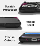 iPhone 14 Pro Max Case | Fusion-X - Close-ups showing raised bezels for camera and screen protection and precise port cutouts.