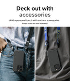 iPhone 14 Pro Max Case | Onyx - Two people wearing black phone cases attached to colorful branded neck straps.