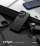 iPhone 14 Pro Max Case | Onyx - Matte black textured phone case for iPhone 14 Pro Max with camera protection on a desk.